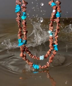 Antique Cognac Amber & Turquoise Necklace