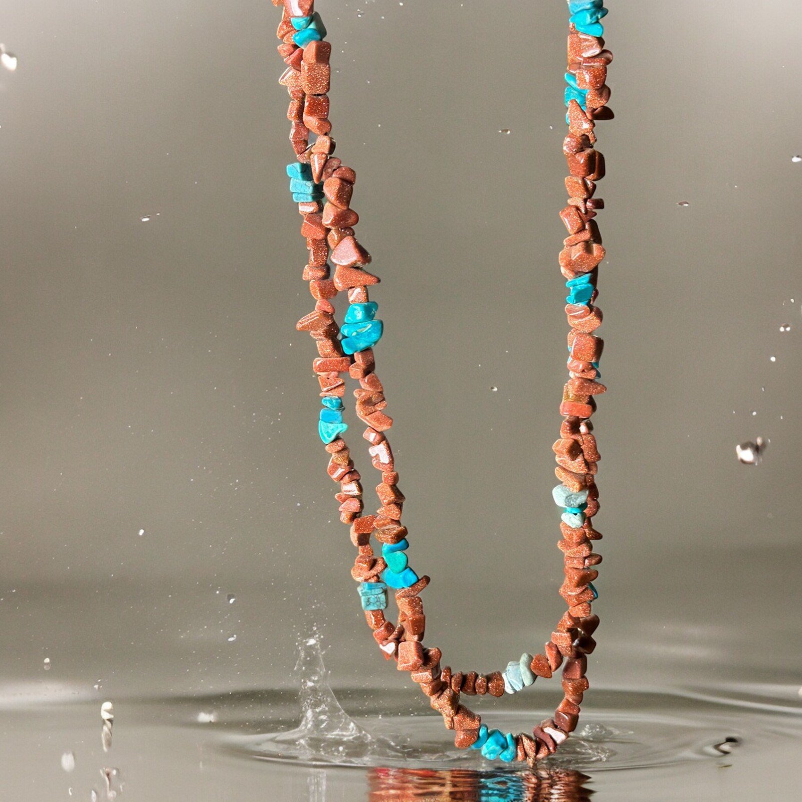 Antique Cognac Amber & Turquoise Necklace3-Photoroom