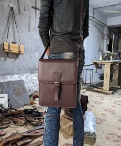 Handcrafted Crazy Horse Leather Crossbody Bag