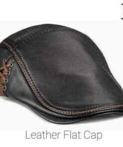 Unisex 100% Real Sheepskin Leather Newsboy Cabbie Hat Black Gatsby Ivy Cap