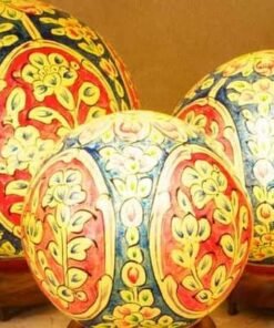 Globe of Light: Hand-Painted Camel Skin Ball Lamp - 45 cm