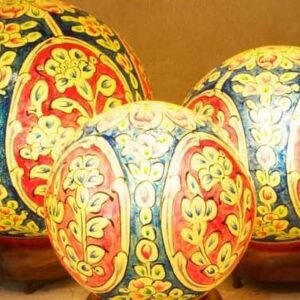 Globe of Light: Hand-Painted Camel Skin Ball Lamp - 45 cm