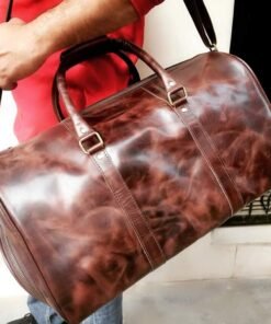 Premium Brown Duffel Bag: Timeless Leather Companion for Travel and Sports